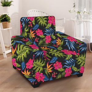 Tropical Bird Of Paradise Pattern Print Armchair Slipcover