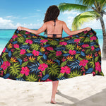 Tropical Bird Of Paradise Pattern Print Beach Sarong Wrap