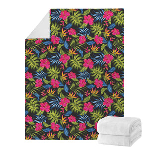 Tropical Bird Of Paradise Pattern Print Blanket