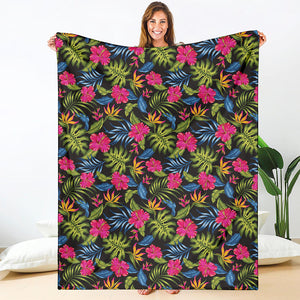 Tropical Bird Of Paradise Pattern Print Blanket