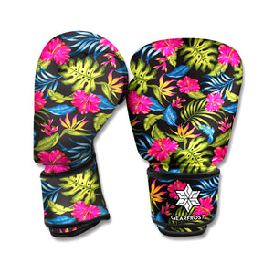 Tropical Bird Of Paradise Pattern Print Boxing Gloves