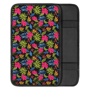 Tropical Bird Of Paradise Pattern Print Car Center Console Cover