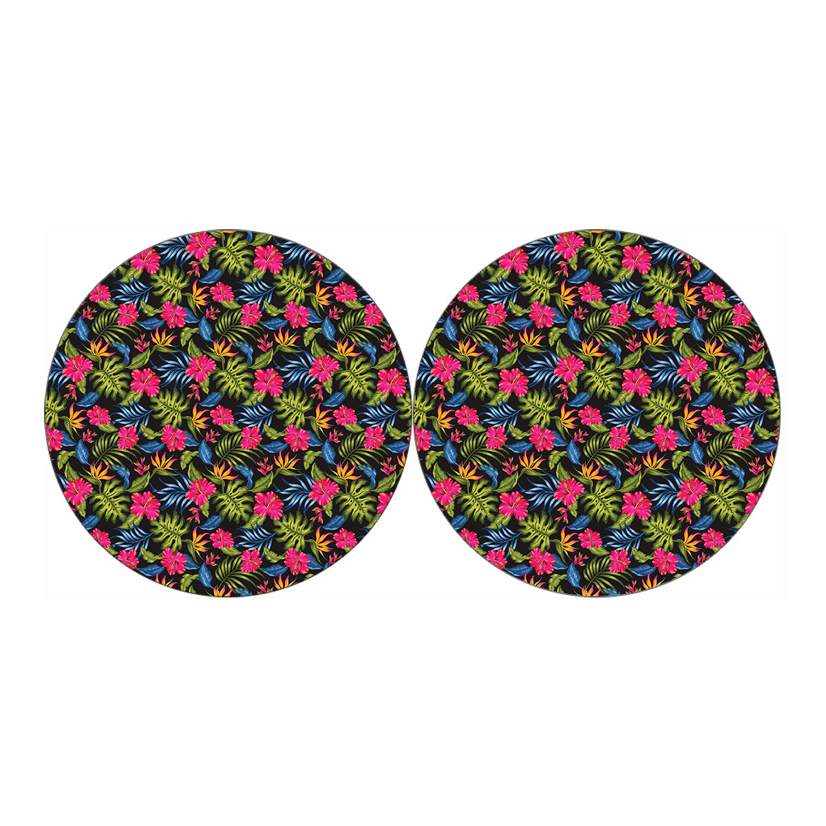 Tropical Bird Of Paradise Pattern Print Car Coasters