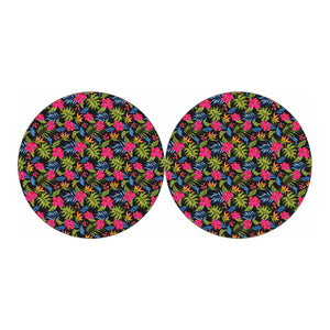 Tropical Bird Of Paradise Pattern Print Car Coasters