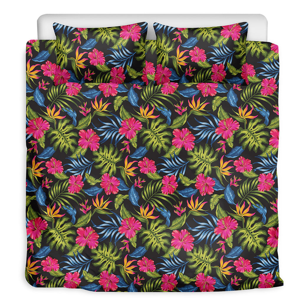 Tropical Bird Of Paradise Pattern Print Duvet Cover Bedding Set