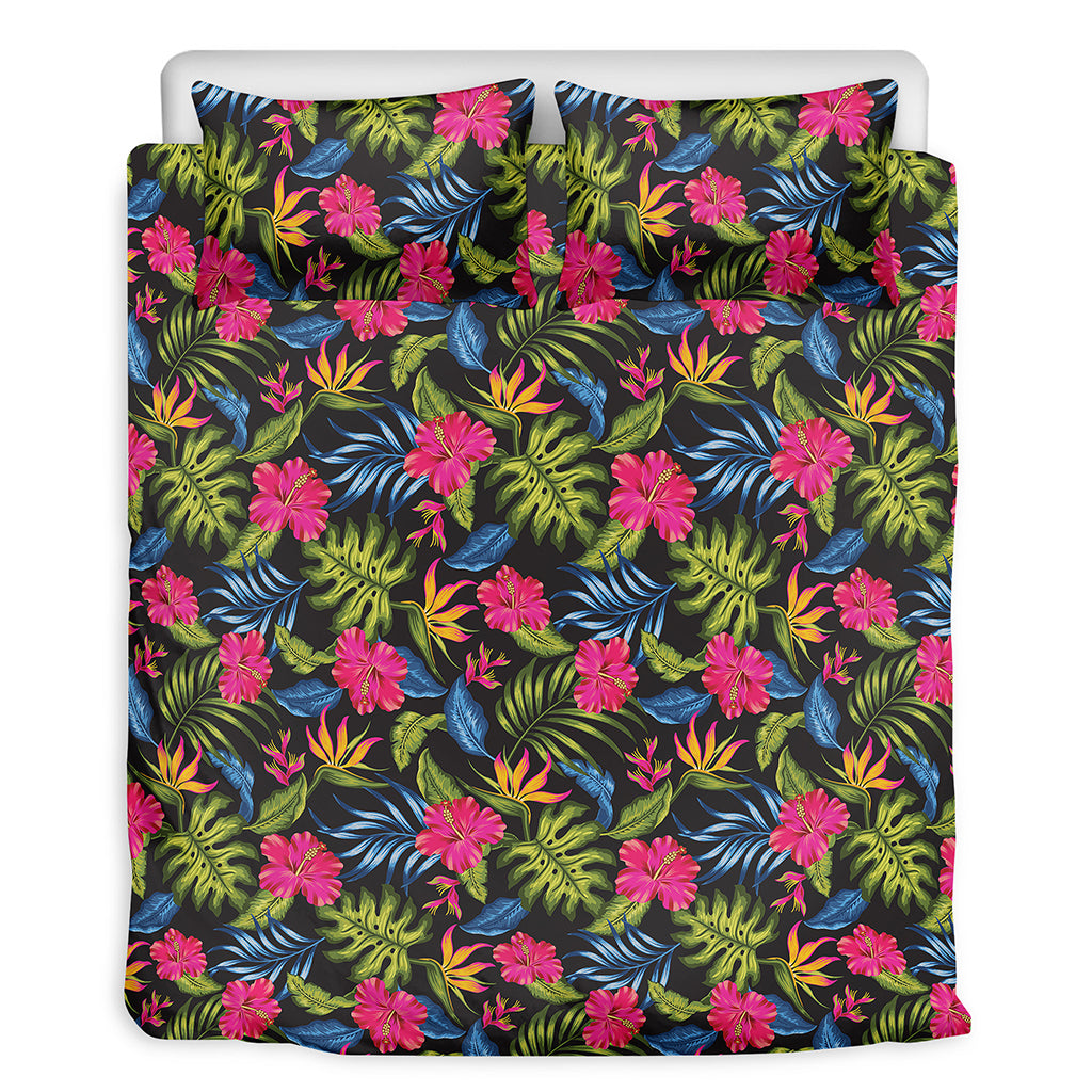 Tropical Bird Of Paradise Pattern Print Duvet Cover Bedding Set