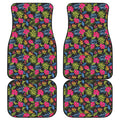 Tropical Bird Of Paradise Pattern Print Front and Back Car Floor Mats