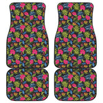 Tropical Bird Of Paradise Pattern Print Front and Back Car Floor Mats