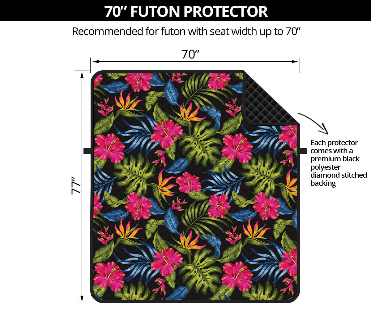 Tropical Bird Of Paradise Pattern Print Futon Protector