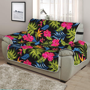 Tropical Bird Of Paradise Pattern Print Half Sofa Protector