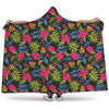 Tropical Bird Of Paradise Pattern Print Hooded Blanket