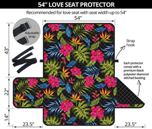 Tropical Bird Of Paradise Pattern Print Loveseat Protector