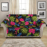 Tropical Bird Of Paradise Pattern Print Loveseat Protector