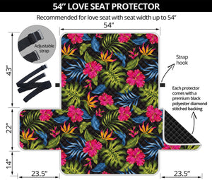 Tropical Bird Of Paradise Pattern Print Loveseat Protector