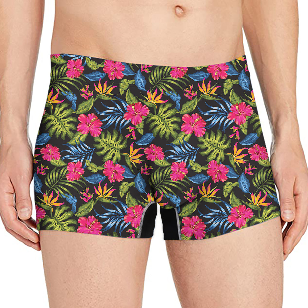 Tropical Bird Of Paradise Pattern Print Men's Boxer Briefs