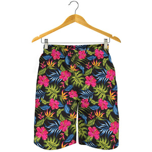 Tropical Bird Of Paradise Pattern Print Men's Shorts