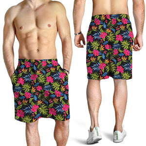 Tropical Bird Of Paradise Pattern Print Men's Shorts