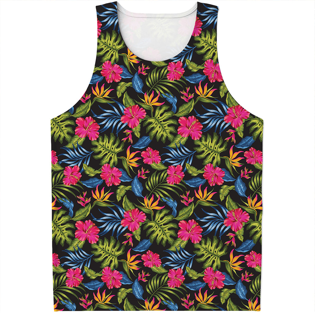Tropical Bird Of Paradise Pattern Print Men's Tank Top