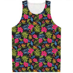 Tropical Bird Of Paradise Pattern Print Men's Tank Top