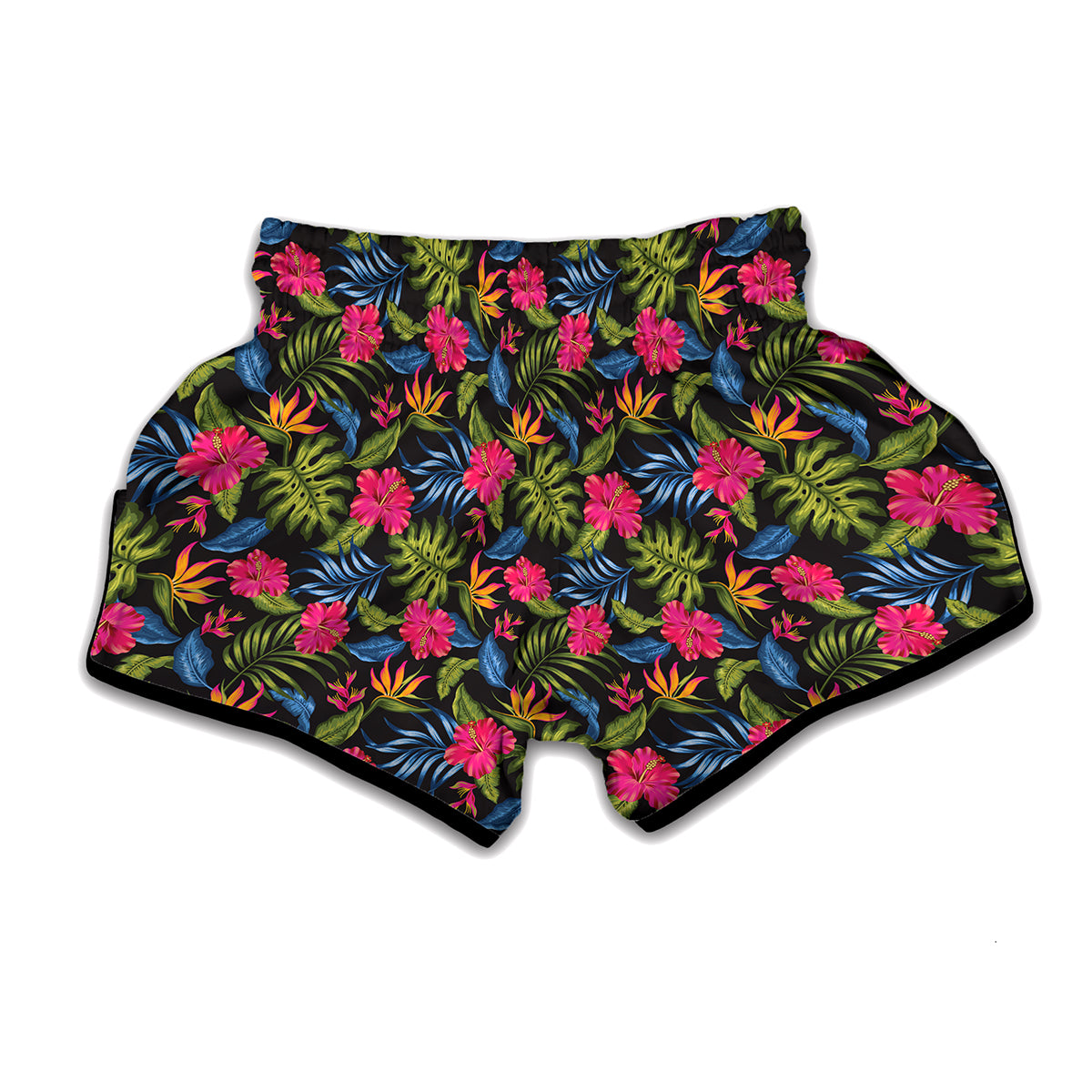 Tropical Bird Of Paradise Pattern Print Muay Thai Boxing Shorts