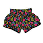 Tropical Bird Of Paradise Pattern Print Muay Thai Boxing Shorts