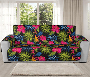 Tropical Bird Of Paradise Pattern Print Oversized Sofa Protector