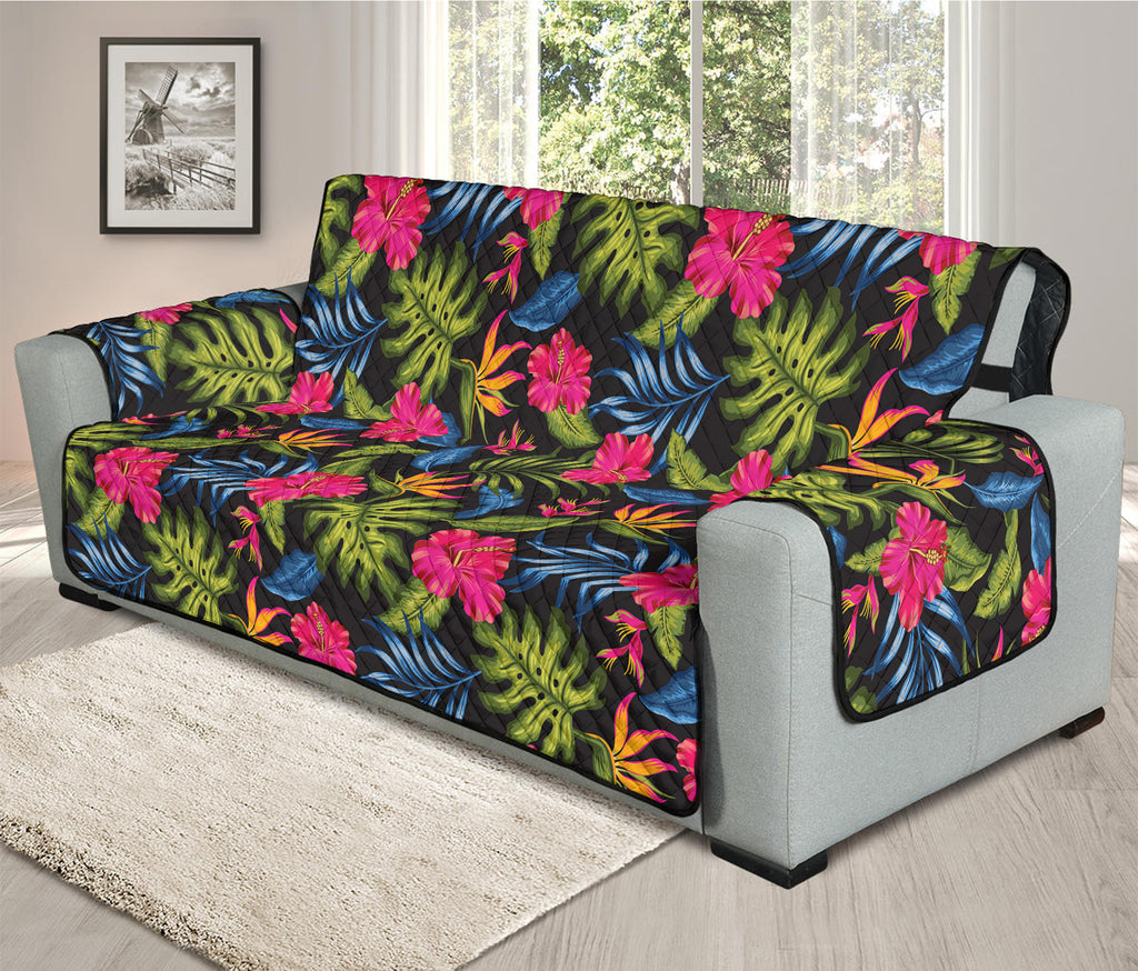 Tropical Bird Of Paradise Pattern Print Oversized Sofa Protector