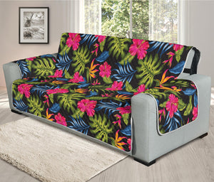 Tropical Bird Of Paradise Pattern Print Oversized Sofa Protector