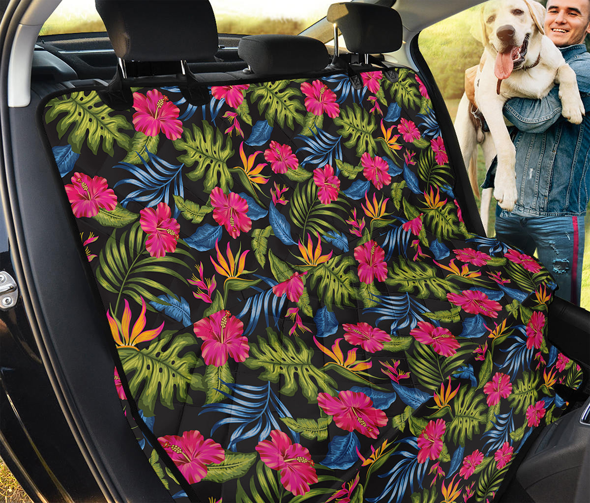 Tropical Bird Of Paradise Pattern Print Pet Car Back Seat Cover