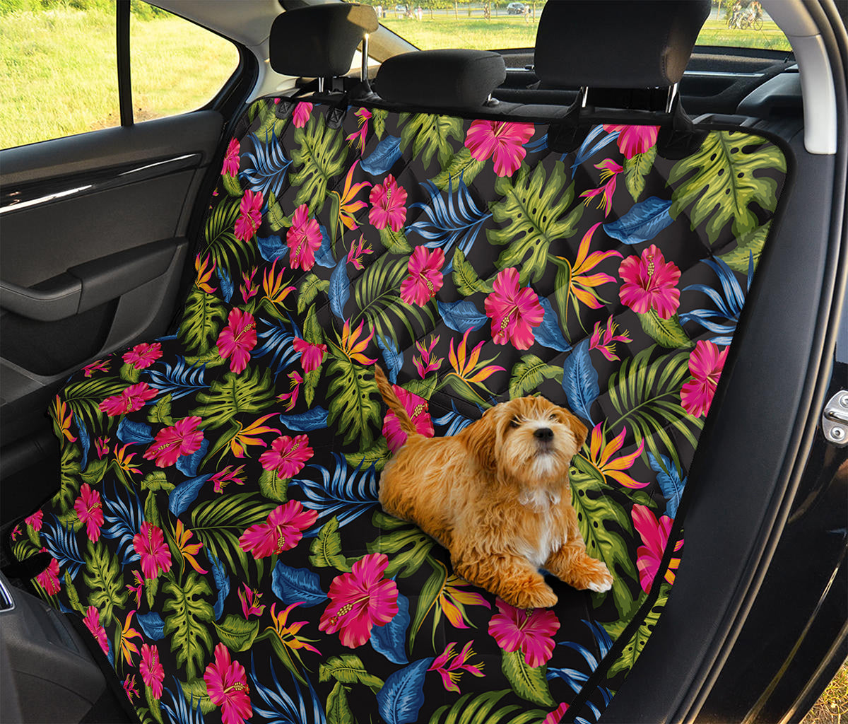 Tropical Bird Of Paradise Pattern Print Pet Car Back Seat Cover