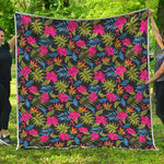 Tropical Bird Of Paradise Pattern Print Quilt