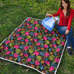 Tropical Bird Of Paradise Pattern Print Quilt