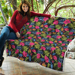 Tropical Bird Of Paradise Pattern Print Quilt