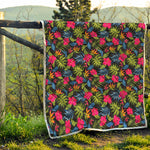 Tropical Bird Of Paradise Pattern Print Quilt