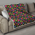 Tropical Bird Of Paradise Pattern Print Quilt