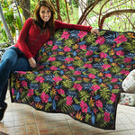 Tropical Bird Of Paradise Pattern Print Quilt