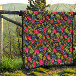 Tropical Bird Of Paradise Pattern Print Quilt