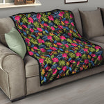 Tropical Bird Of Paradise Pattern Print Quilt