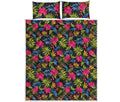 Tropical Bird Of Paradise Pattern Print Quilt Bed Set