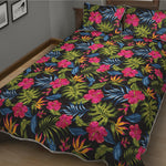 Tropical Bird Of Paradise Pattern Print Quilt Bed Set