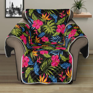 Tropical Bird Of Paradise Pattern Print Recliner Protector