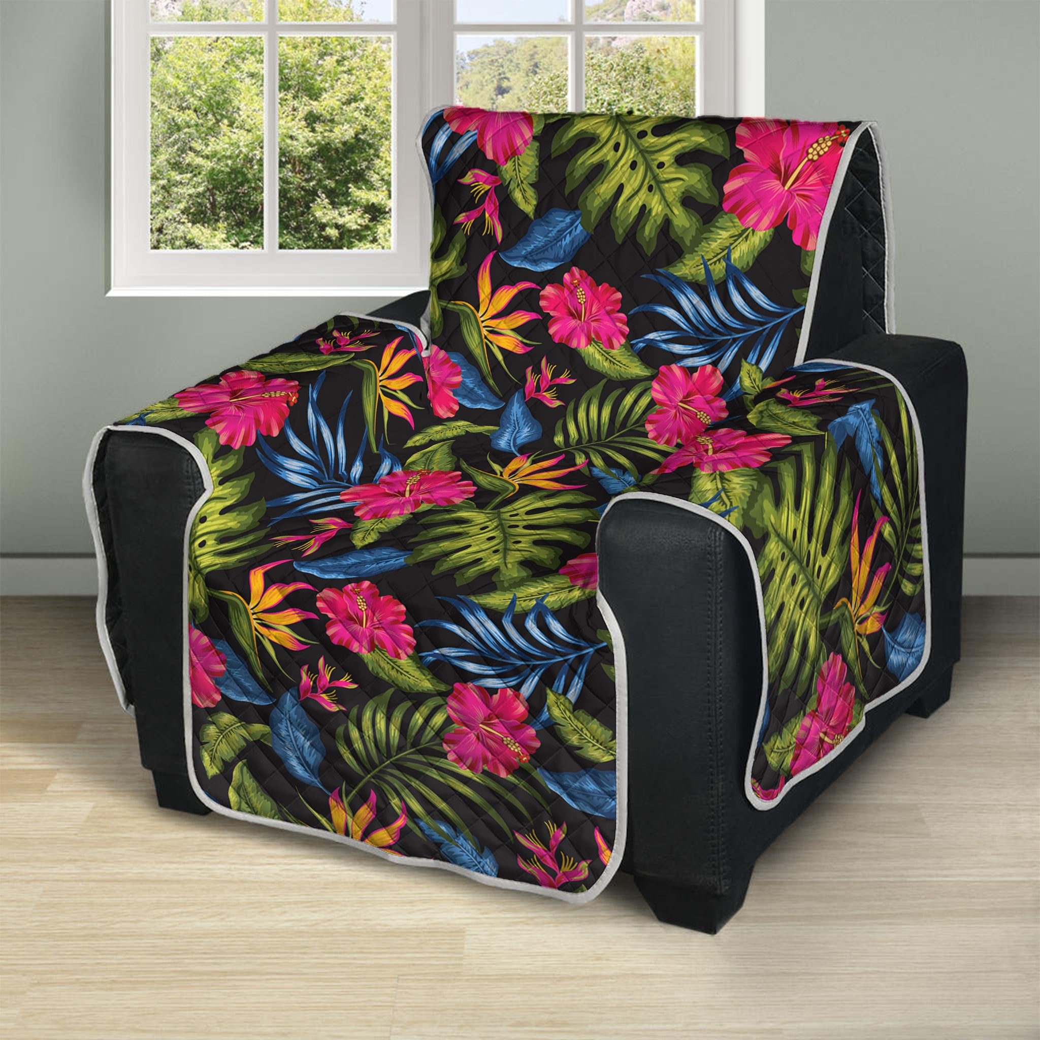 Tropical Bird Of Paradise Pattern Print Recliner Protector