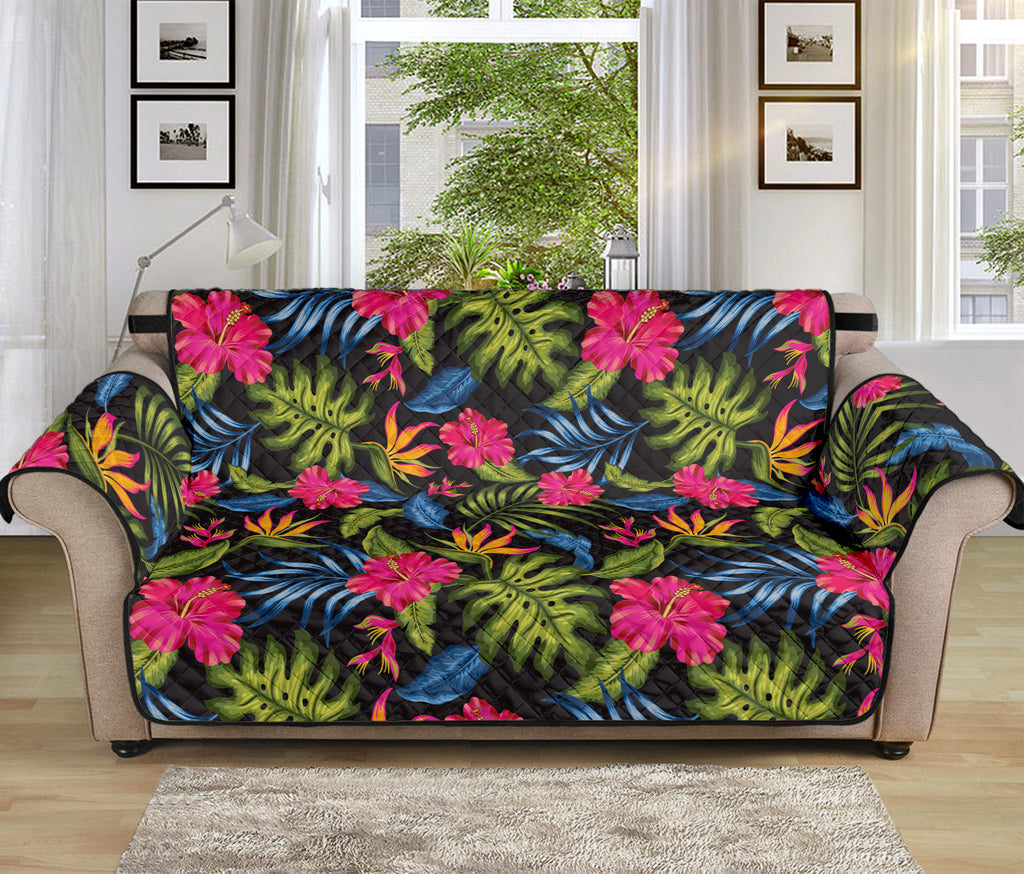 Tropical Bird Of Paradise Pattern Print Sofa Protector