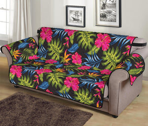 Tropical Bird Of Paradise Pattern Print Sofa Protector