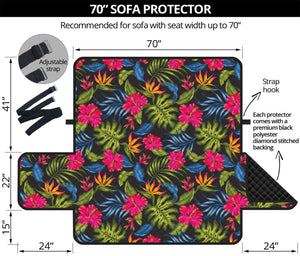 Tropical Bird Of Paradise Pattern Print Sofa Protector