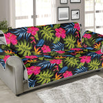 Tropical Bird Of Paradise Pattern Print Sofa Protector