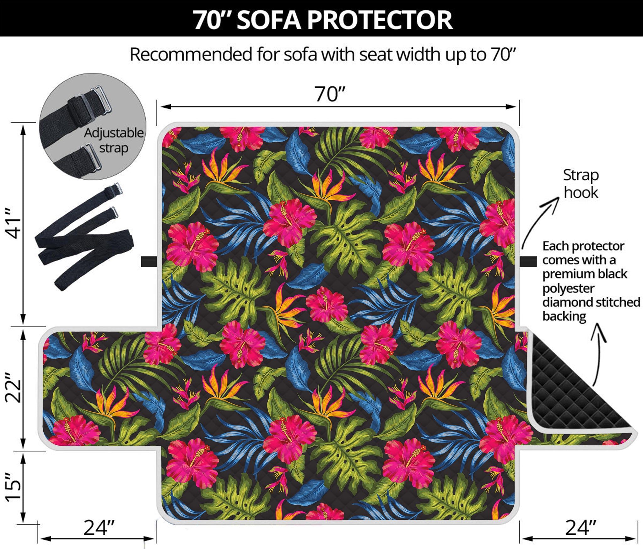 Tropical Bird Of Paradise Pattern Print Sofa Protector