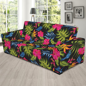 Tropical Bird Of Paradise Pattern Print Sofa Slipcover