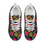 Tropical Bird Of Paradise Pattern Print White Sneakers