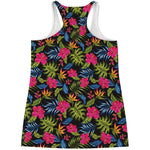 Tropical Bird Of Paradise Pattern Print Women's Racerback Tank Top